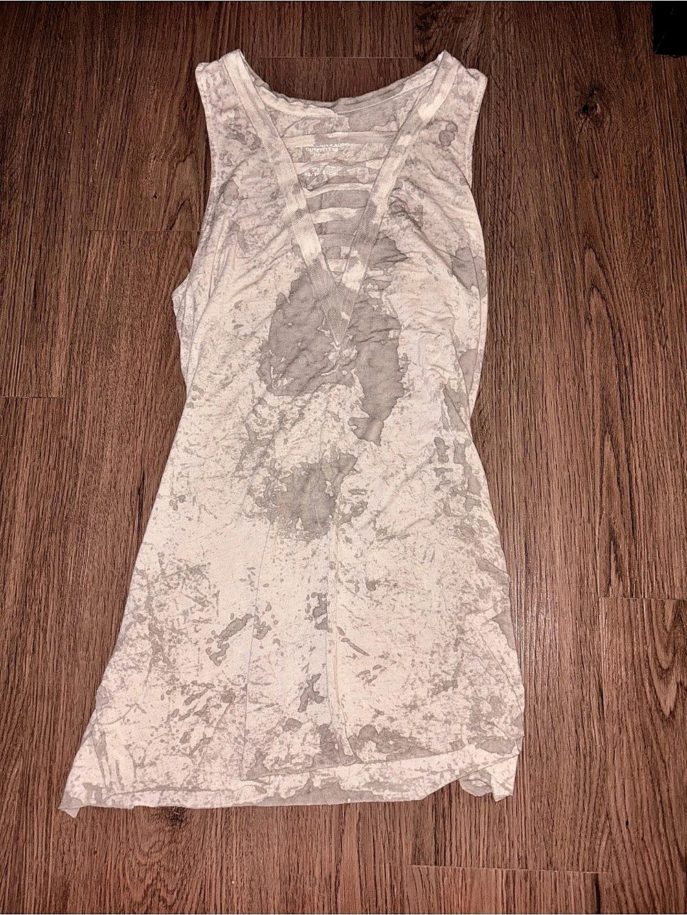 American Eagle Gray Acid Wash Strappy V-Neck Tank Top XS